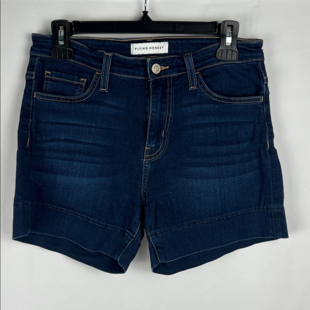 Flying Monkey Blue‎ Jean Shorts with Cuffed Hem Size 28
